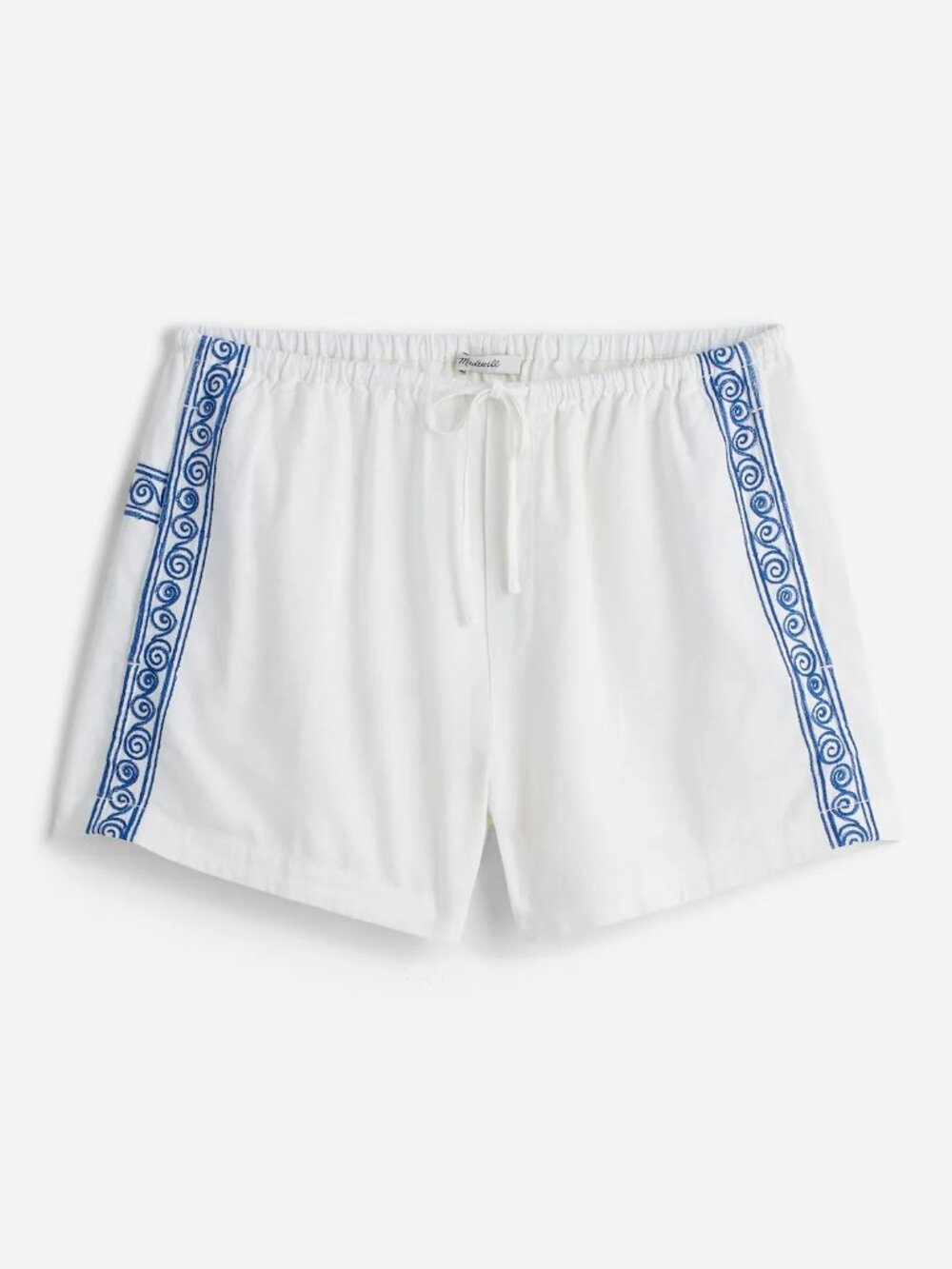 Madewell x Lisa Says Gah! Embroidered Drawstring Pull-On Shorts NWT S